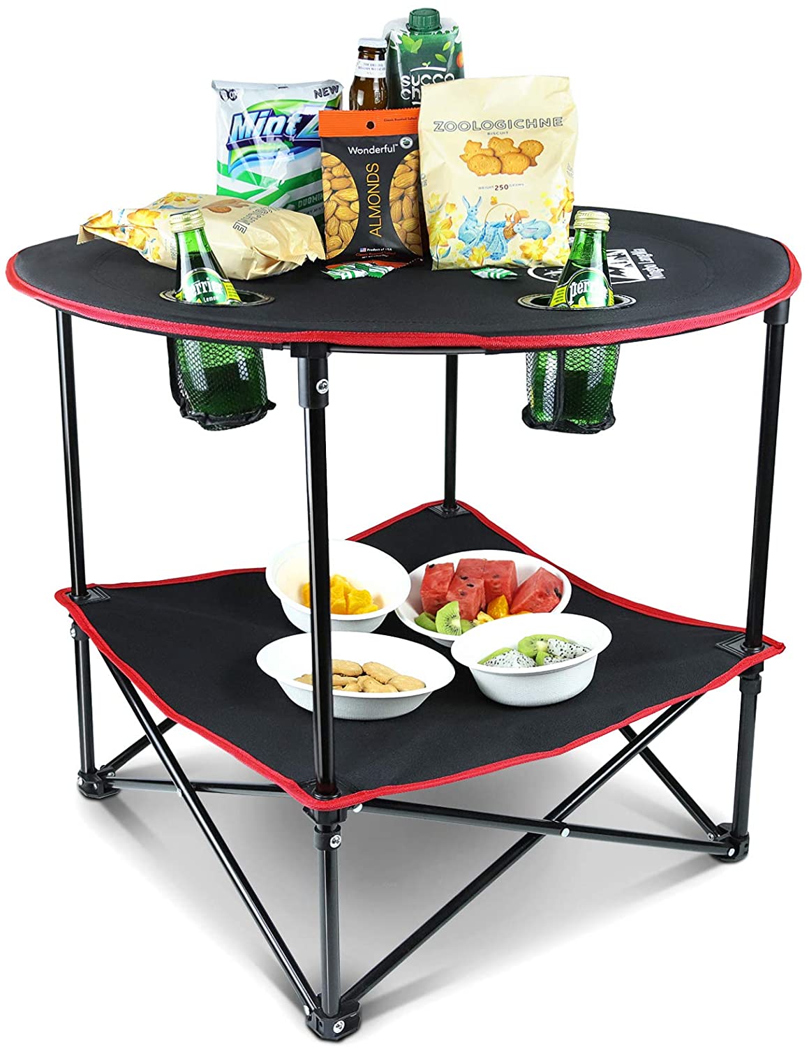 two level black beach table